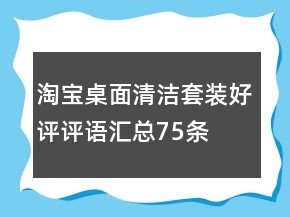 淘寶桌面清潔套裝好評(píng)評(píng)語匯總75條