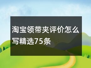 淘寶領(lǐng)帶夾評(píng)價(jià)怎么寫精選75條