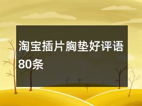 淘寶插片、胸墊好評語80條