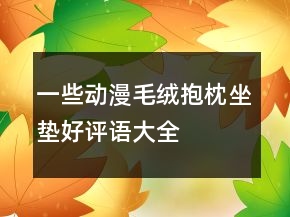 一些動漫毛絨、抱枕、坐墊好評語大全的精選78條