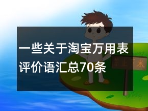 一些關(guān)于淘寶萬用表評價語匯總70條