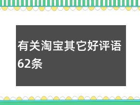 有關(guān)淘寶其它好評(píng)語(yǔ)62條