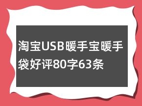 淘寶USB暖手寶、暖手袋好評(píng)80字63條
