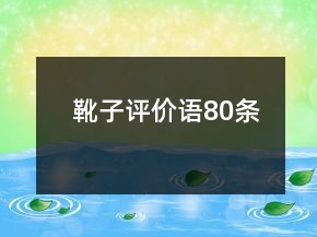 靴子評(píng)價(jià)語(yǔ)80條