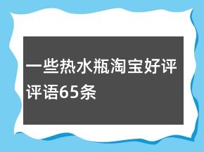 一些熱水瓶淘寶好評評語65條