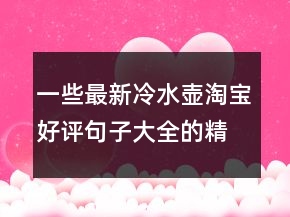 一些最新冷水壺淘寶好評句子大全的精選69條