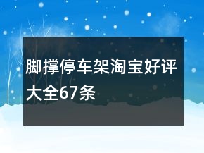 腳撐、停車架淘寶好評(píng)大全67條