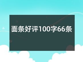 面條好評(píng)100字66條