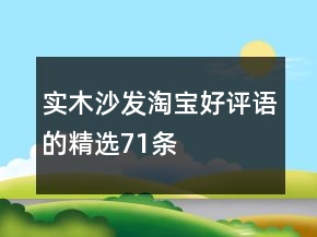實(shí)木沙發(fā)淘寶好評(píng)語的精選71條