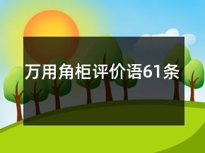 萬(wàn)用角柜評(píng)價(jià)語(yǔ)61條