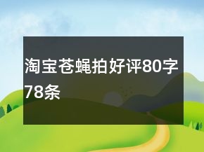 淘寶蒼蠅拍好評80字78條