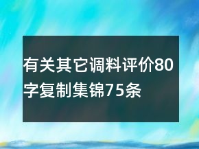 有關(guān)其它調(diào)料評價(jià)80字復(fù)制集錦75條
