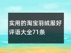 實(shí)用的淘寶羽絨服好評(píng)語大全71條