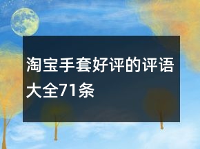 淘寶手套好評(píng)的評(píng)語大全71條