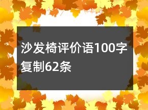 沙發(fā)椅評(píng)價(jià)語100字復(fù)制62條