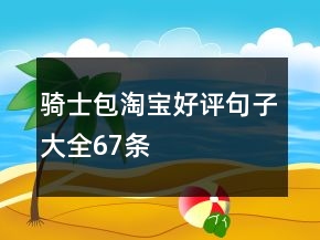 騎士包淘寶好評句子大全67條