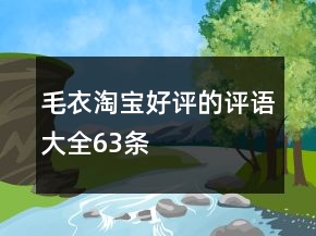 毛衣淘寶好評(píng)的評(píng)語大全63條
