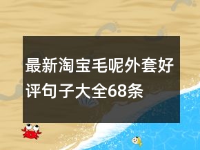 最新淘寶毛呢外套好評句子大全68條