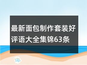 最新面包制作套裝好評(píng)語(yǔ)大全集錦63條