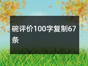 碗評價100字復(fù)制67條