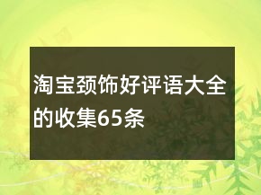 淘寶頸飾好評語大全的收集65條