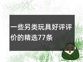 一些另類玩具好評評價(jià)的精選77條