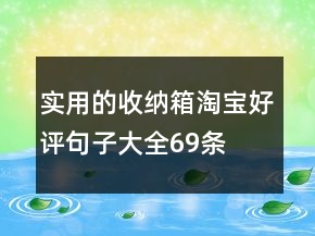 實(shí)用的收納箱淘寶好評(píng)句子大全69條