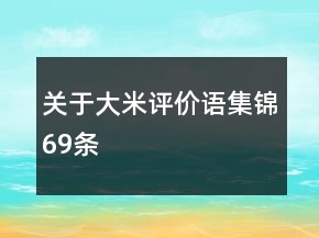 關(guān)于大米評價語集錦69條