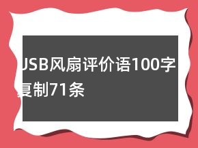 USB風(fēng)扇評(píng)價(jià)語(yǔ)100字復(fù)制71條