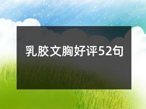 乳膠文胸好評(píng)52句