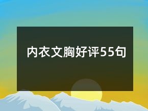 內(nèi)衣文胸好評(píng)55句