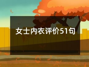 女士內(nèi)衣評價51句