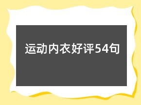 運(yùn)動內(nèi)衣好評54句
