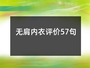 無肩內(nèi)衣評價57句