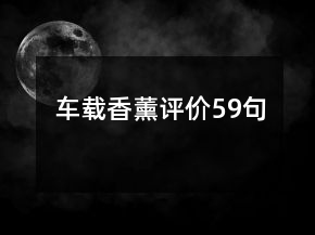 車載香薰評價59句