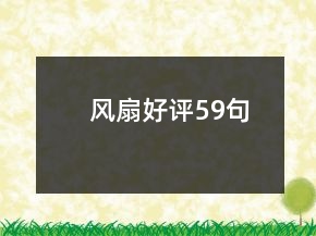 風(fēng)扇好評59句