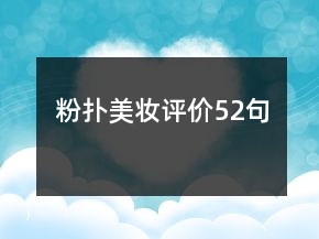 粉撲美妝評價(jià)52句