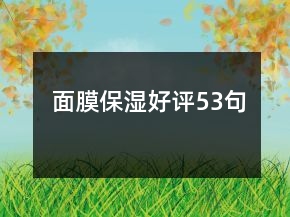 面膜保濕好評53句