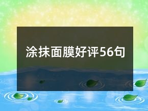 涂抹面膜好評56句
