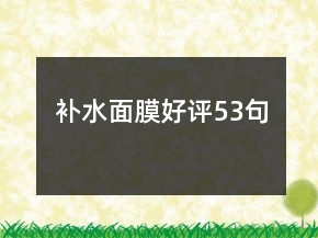 補(bǔ)水面膜好評53句