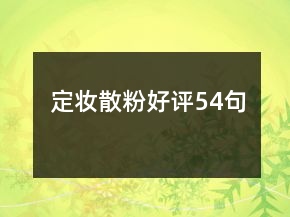 定妝散粉好評(píng)54句