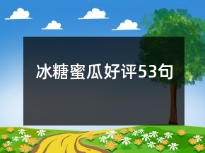 冰糖蜜瓜好評(píng)53句