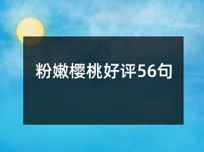 粉嫩櫻桃好評56句