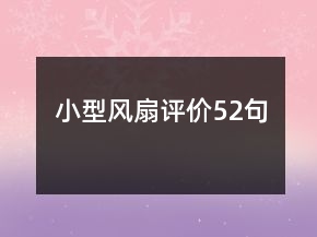 小型風(fēng)扇評(píng)價(jià)52句