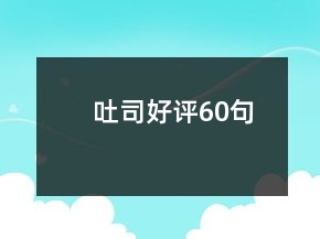 吐司好評60句