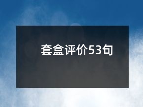 套盒評(píng)價(jià)53句