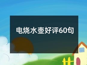 電燒水壺好評(píng)60句