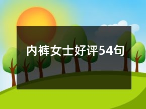 內(nèi)褲女士好評54句