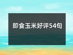 即食玉米好評(píng)54句