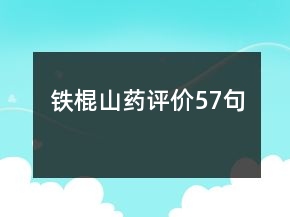 鐵棍山藥評價57句